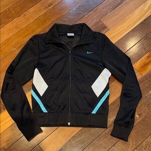 Nike Black Jacket with Blue and White Details